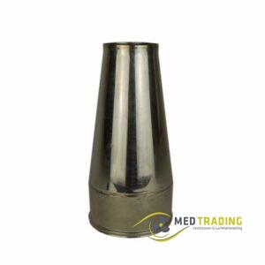 Dubbelwandig rookkanaal RVS, Conische open kap, Ø100-150