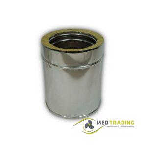 Dubbelwandig rookkanaal RVS, Ø100-150, 500mm pijp