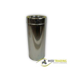 Dubbelwandig rookkanaal RVS, Ø100-150, 250mm pijp