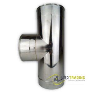 Dubbelwandig rookkanaal RVS, T-stuk 90°, Ø100-150