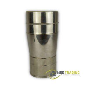 Dubbelwandig rookkanaal RVS, verloopstuk dubbelwandig, Ø100-150