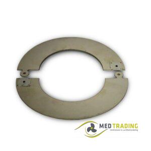 RVS rozet deelbaar, Ø150