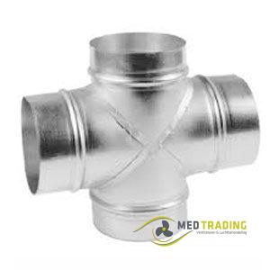 Kruisstuk 90° met ø 100mm aftakking met ø 100mm