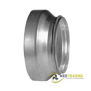 Verloopstuk kort geperst, 180mm naar 100mm.